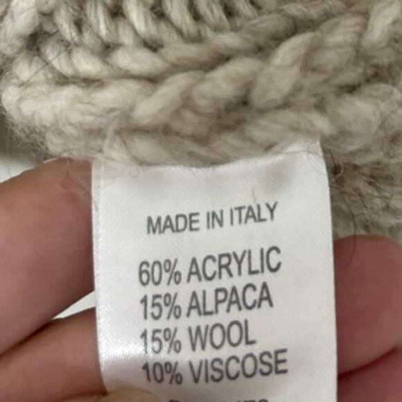 Elsamanda Anthropologie Beige Cable Knit Full Zip Alpaca Wool Sweater Vest Lrg - Picture 13 of 14